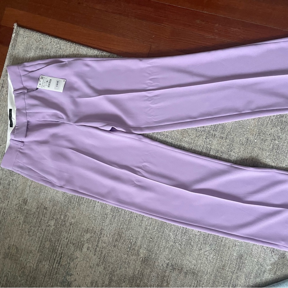 Zara Purple Wide-Leg Trousers